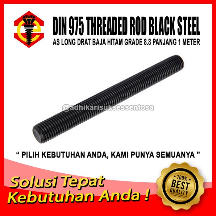 Grade 8.8 Baja Hitam As Drat M16 / Long Drat / Thread Rod M16x1 Meter