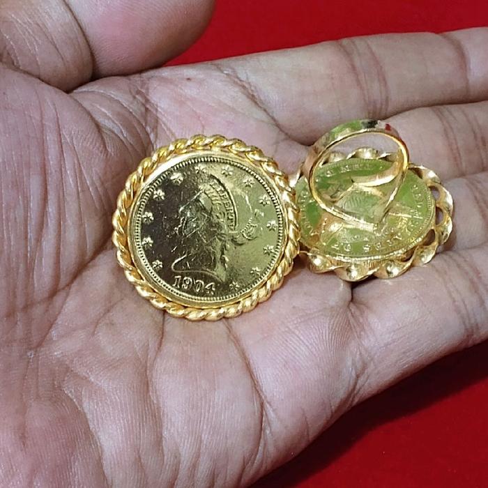 cincin wanita koin Liberty heat