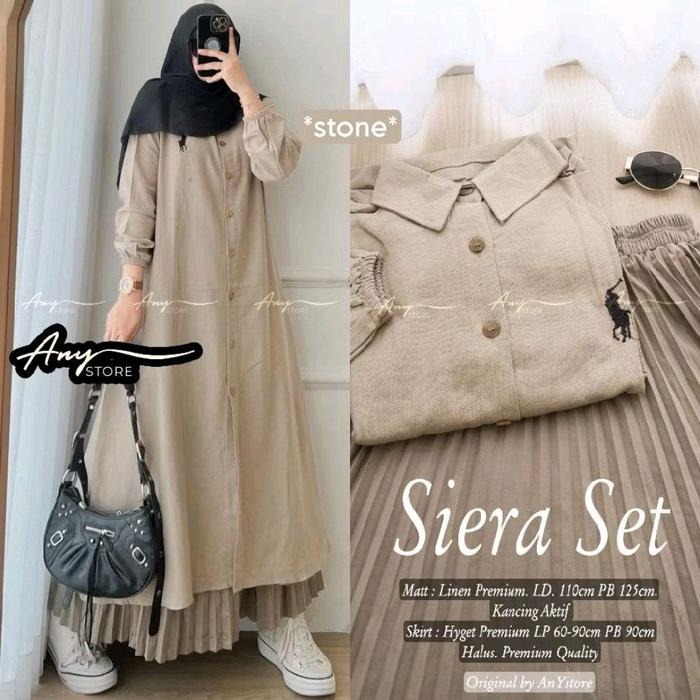 Setelan Rok Wanita Sira Set Rok Plisket Tunik Atasan Dewasa - Panjang Kulot - Womenswear