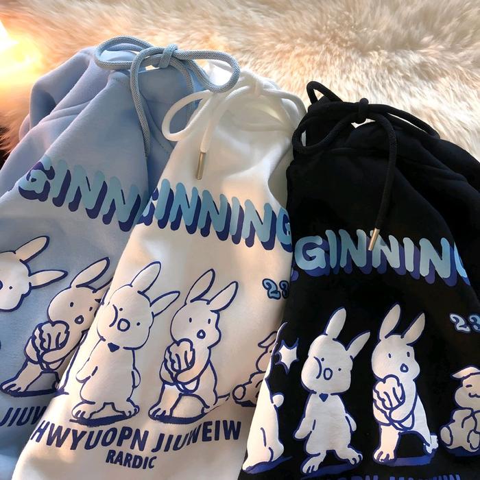 Jaketin Aja ( S - 6XL ) Hoodie Big Size RABBIT KELINC CUTE Korean Street Style Ulzzang M L XXL XXXL
