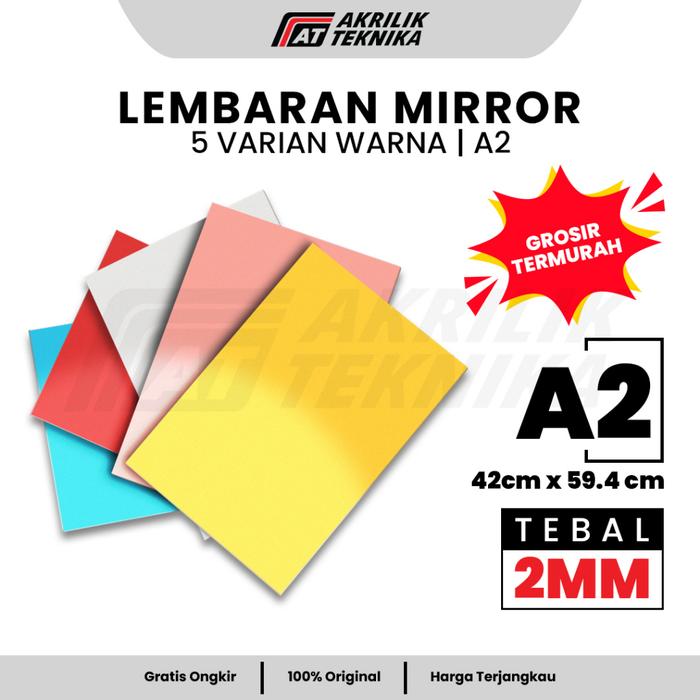 Akrilik Mirror A2 Gold Silver Rose Gold / Acrylic Sheet Mirror / Lembaran Kaca Cermin