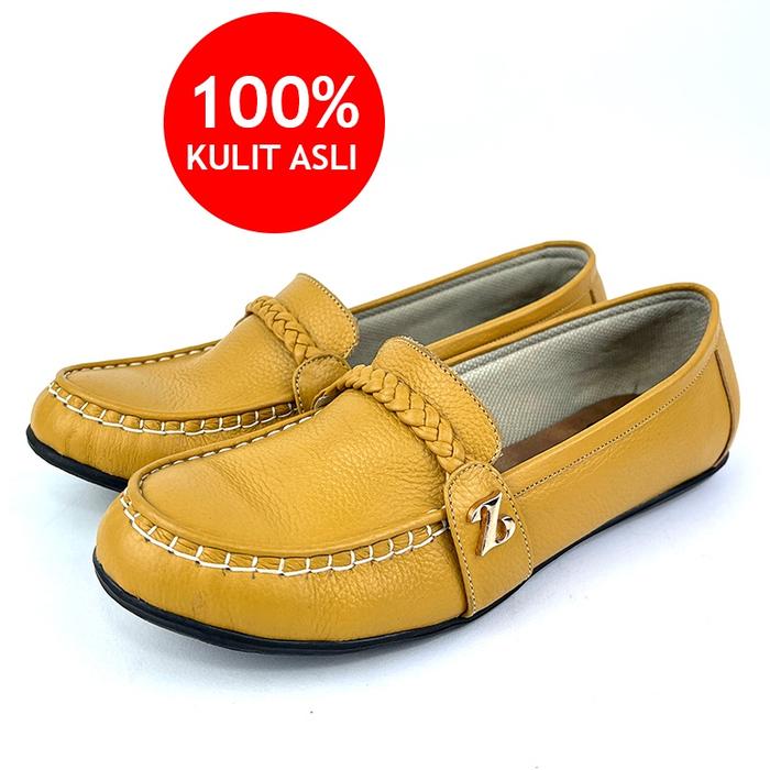 Sepatu Kulit Wanita ZHR / Flat Shoes ZHR Bahan Kulit Sapi Asli Sukaregang Garut Z-803