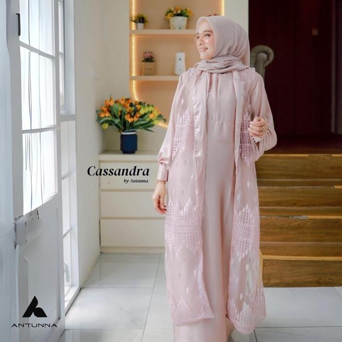 CASSANDRA Set Gamis+Outer Mewah Elegan by Antunna Cantik Muslim Lebaran