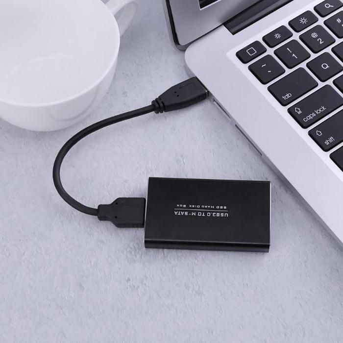 Casing SSD Adaptor Paduan Aluminium Eksternal USB 3.0 MSATA