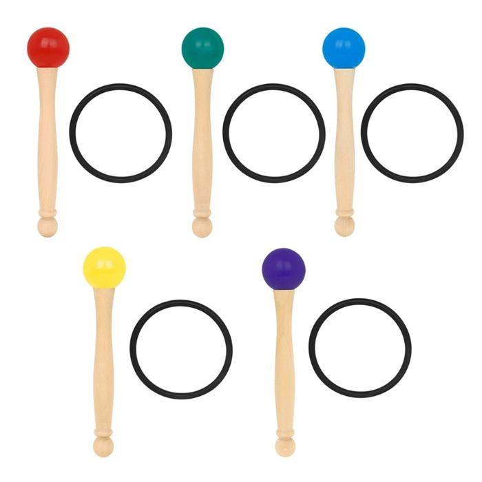 Singing Bowl Mallet & O-ring Rubber Head Wood Handle Mallet Stick
