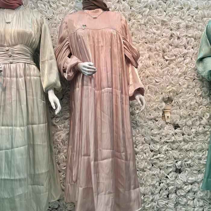 Yora shimmer dress || dress lebaran || gamis lebaran