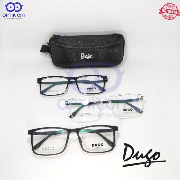 Frame Kacamata Pria Titanium Dugo 6046 Kotak Ringan Size Lebar Original