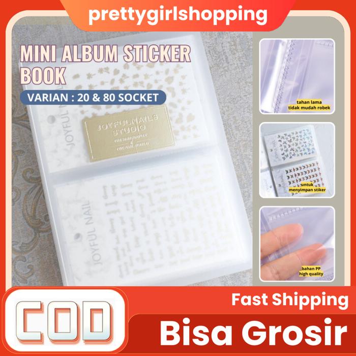Pretty Mini Photo Album Stiker Nail Art/Storage Book Binder/Collection Book Translucent Nail Sticker