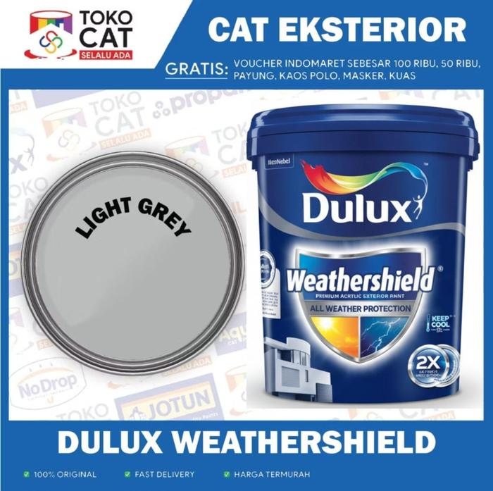 Cat Tembok Eksterior | Dulux Weathershield DS Tinting ( LIGHT GREY ) 20L | Kemasan Pail