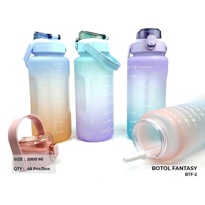 Botol Minum Gradasi Rainbow Botol Pelangi Botol Motivasi Botol Elegan Botol 2L RAINBOW Promo Botol G