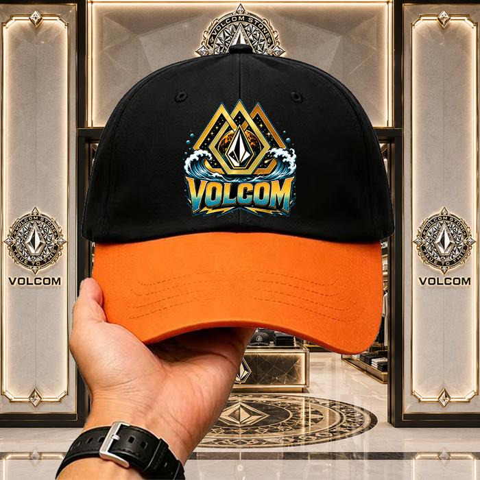 TOPI Snapback Volcom Hitam Logo Putih Original Import Unisex Topi Skateboard Adjustable Size TOPI Ba