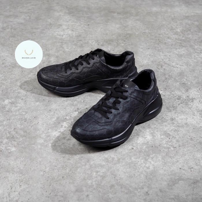 Gucci GG Rhyton Monogram Sneaker in Black