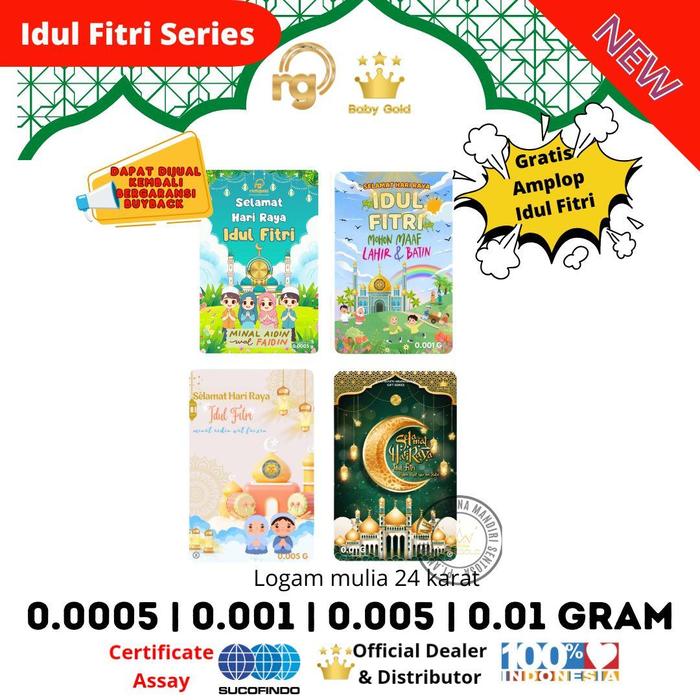 PAKET ISI 10PCS LOGAM MULIA GIFT SERIES BABYGOLD / ROZEGOLD 0.0005/0.001/0.005/0.01 GRAM EMAS MINI A