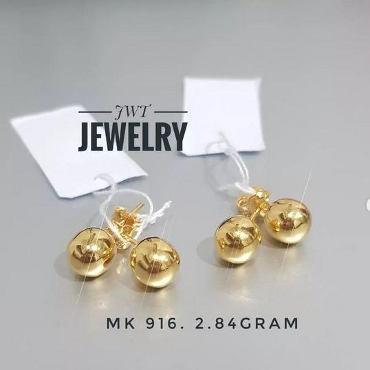 GIWANG ANTING TUSUK EMAS BOLA DIO BALL CLASSIC ELEGANT 916