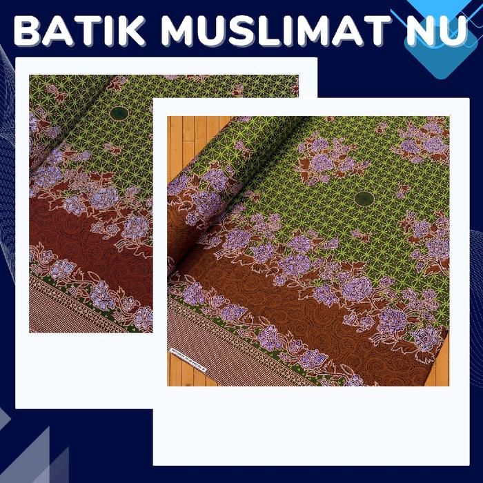 Kain Batik Muslimat NU Bahan Semi Sutra Sanwos Untuk Baju Wanita Seragam Muslimah Gamis Setelan