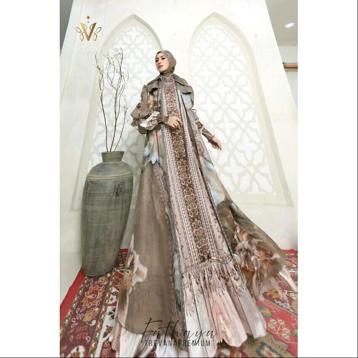 Gamis Fathaya Set Scarf 3in1 By Trevana Muslim Mewah