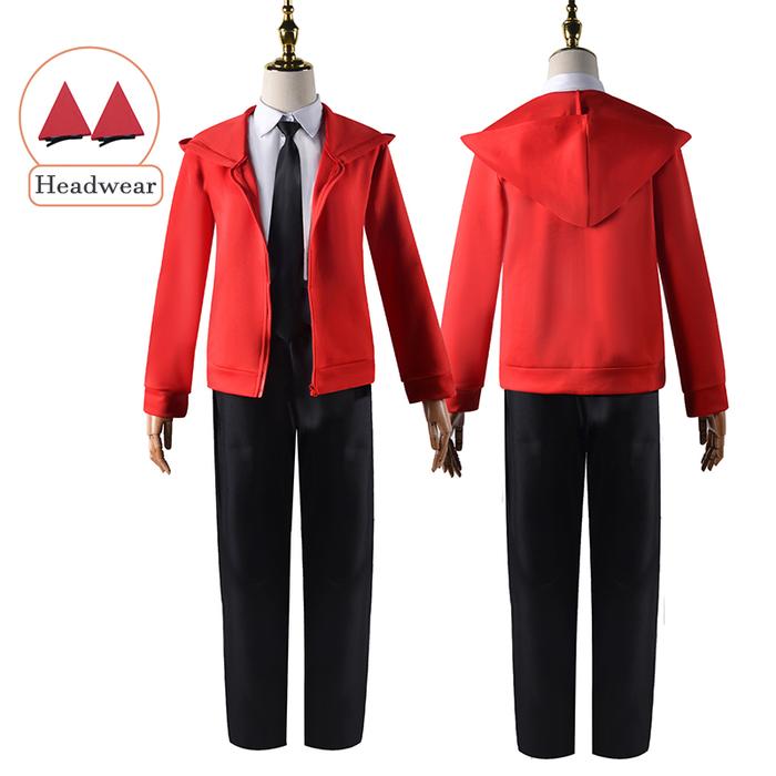 Anime Power Cosplay Gergaji Mesin Wig Kostum Cosplay Pria Jaket Merah