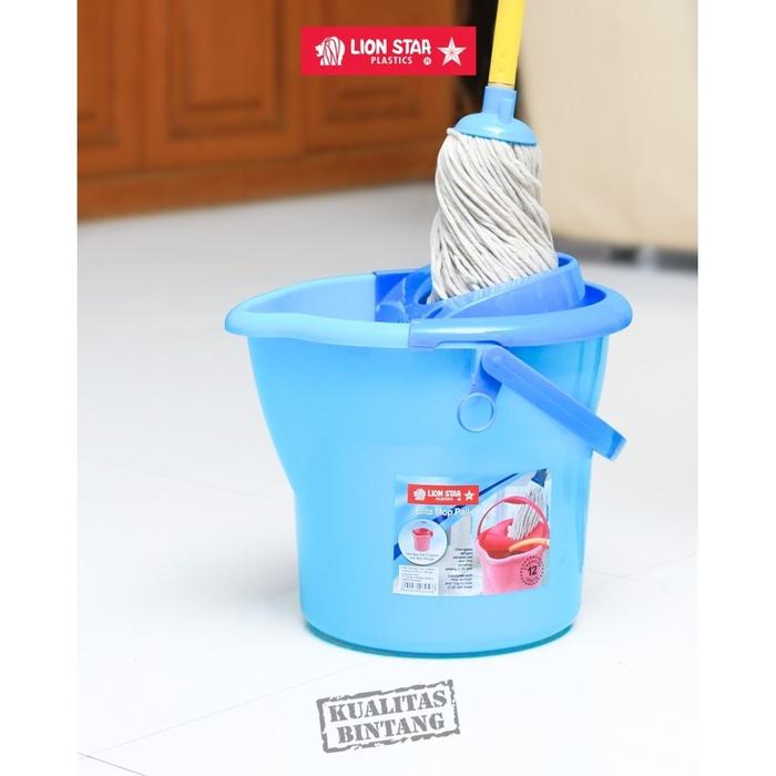 READY MICTON Lion Star E-34 Elita Mop Pail 12 Litres with Hose Holder Ember Tebal Cuci Baju Kamar Ma