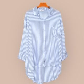 FF Nazha Oversize Shirt Rayon Diamond Garis-Garis