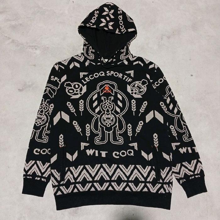 Sweater hoodie pria lecoq aop fullprint etnik bekas