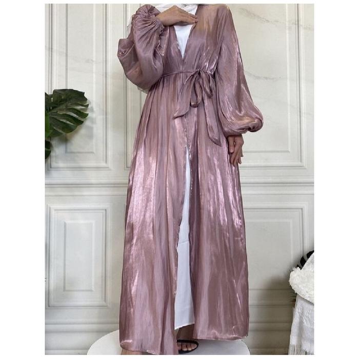 OUTER SHIMER SILK/GAMIS SYAUQIA / CRADENZA OUTER Balon Muslim Oversize Panjang Wanita Cardigan Remaj