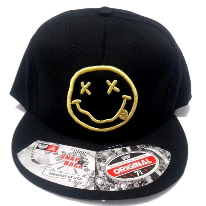 topi snapback nirvana bordir komputer premium Kanvas
