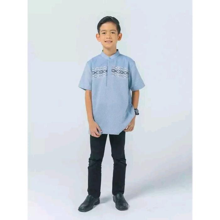 Zoya koko kemeja atasan anak cowok warna biru_ BataraBoysMenswear