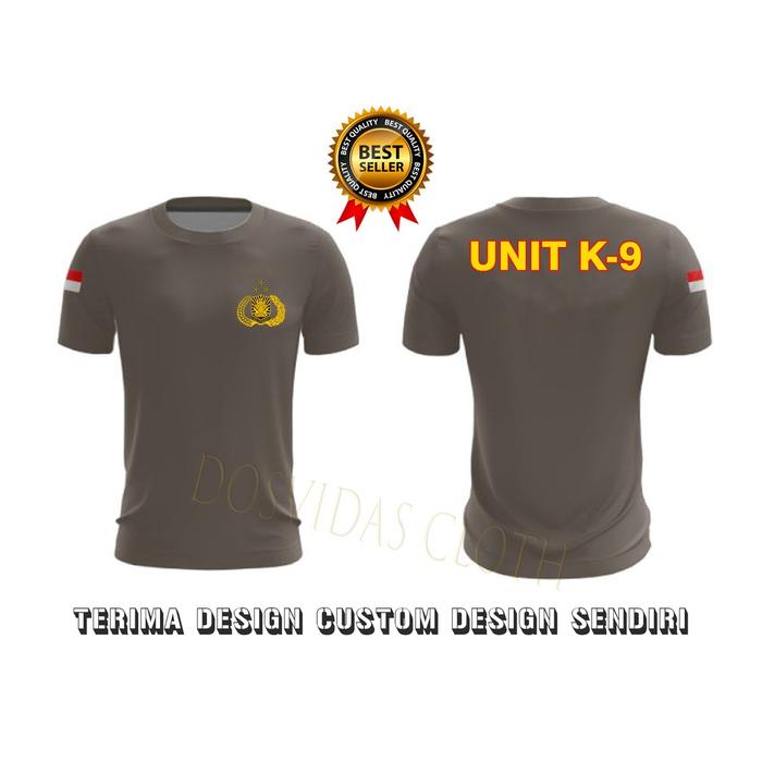 PREMIUM Kaos Dalam / Kaos Dalaman UNITK9 Baju Dinas Polisi UNIT K9 (WARNA COKLAT) TERBARU