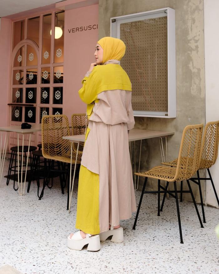 Oneset Rok HELENA by Numiaa Fashion I Setelan Baju Linen Simple Casual  by Numiaa Fashion