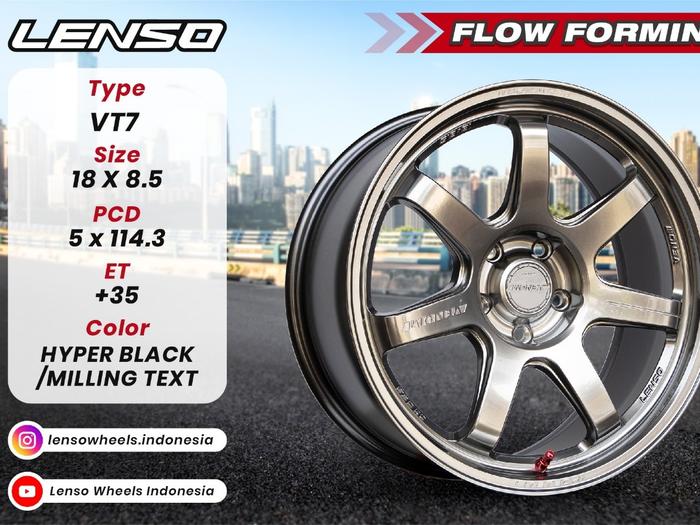VT7 HYPER BLACK/MILLING TEXT VELG LENSO R18