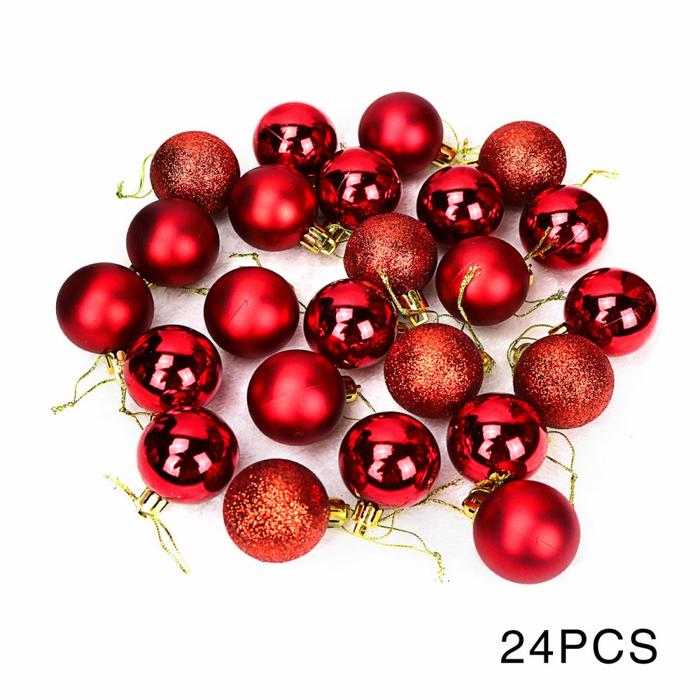 [ 5 CM ] Bola Natal isi 24 Hiasan Natal Ornamen Natal Hiasan Bola Pohon Natal Dekor Aksesories Chris