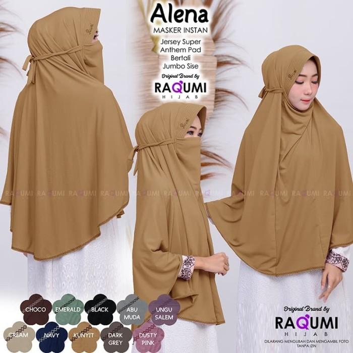 jilbab alena masker instan jersey super ori raqumi