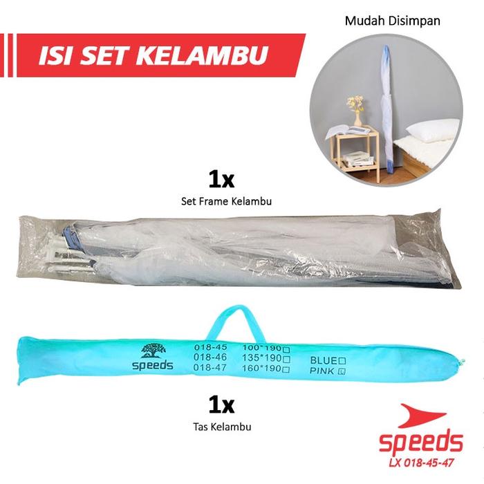 SPEEDS Kelambu Lipat Kelambu Tudung Kotak Jumbo Portabel Kelambu Bayi, Anak Dewasa Anti Nyamuk Simpl