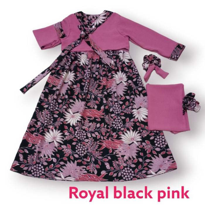 Gamis Batik Anak Model Hanbok Muslim Set Hijab Bahan Katun Halus Ukuran 1 hingga 8 Tahun