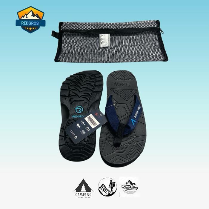 New Arrival REDGROS Sandal Gunung Original Pria Jepit Sendal Pantai Webbing Polyester 25mm Insole Ev
