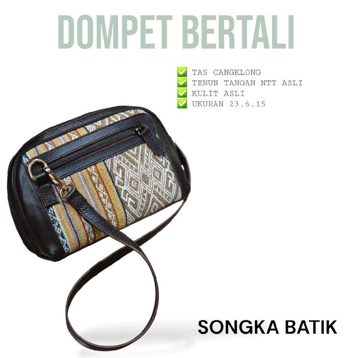 TAS TOTE ETNIK WANITA DOMPET BERTALI ETNIK TENUN SUMBA NTT KULIT ASLI