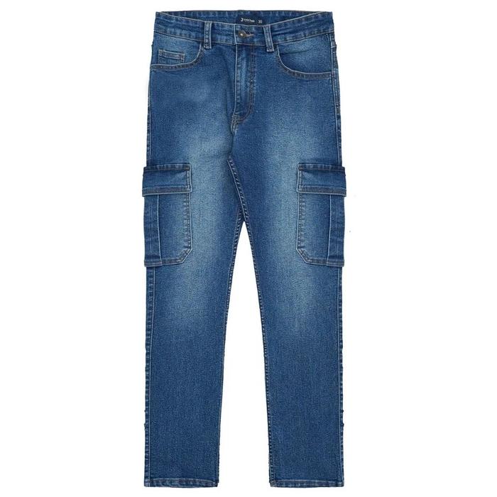 Men's Jeans 3Second Celana Cargo Denim Panjang Pria Slim Fit 030325