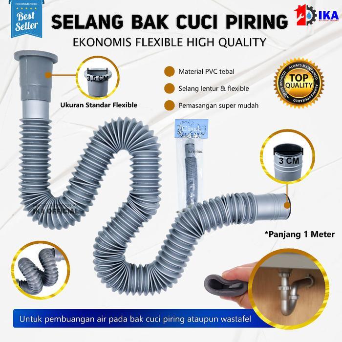 Satu Set Afur Lengkap Afur Bak Cuci Piring + Selang BCP Stainless / AFUR BAK CUCI PIRING ABS TEBAL /