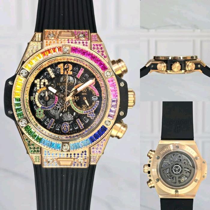 Jam tangan hublot big bang king Raimbow 44mm