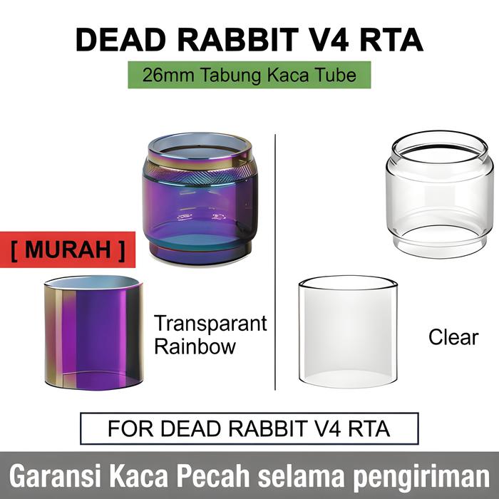 [TERBUKTI] DEAD RABBIT V4 RTA Replacement Glass | 26mm | DRV4 kaca tabung gelas
