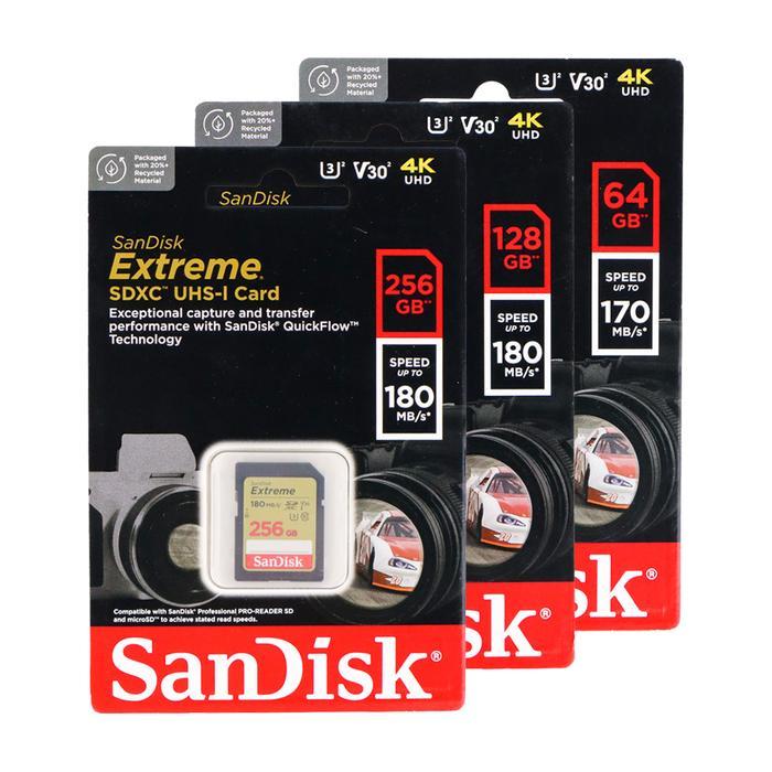 Sandisk SD Card Extreme V30 U3 4K 128GB - SDSDXVA-128G