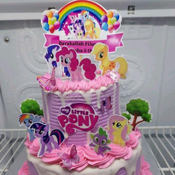 1 set cake topper my little pony custom nama Fashion Kids Costume