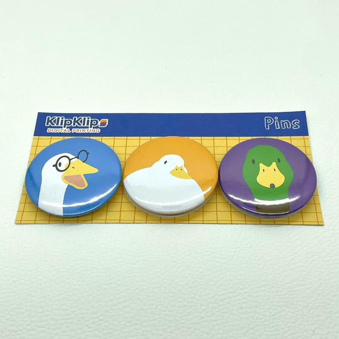 Set Pin Peniti Bros Bebek Angsa Goose Duck Soang Diameter 4,4 cm 1 Set Isi 3 pcs Glossy - KK