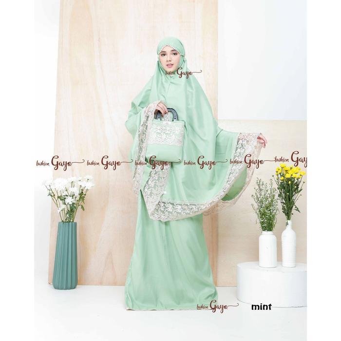 Wardah Mukena Gayo Mukena Dewasa Katun Polos Saleena Series Bahan Adem Nyaman Cocok Untuk Sholat Dan