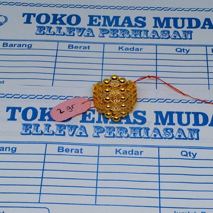 CINCIN DUBAI MEWAH PERHIASAN WANITA RINGS BERLAPIS EMAS MUDA TERMURAH
