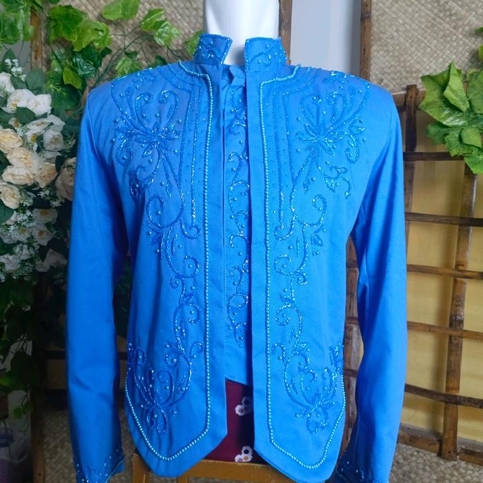 "Beskap Jawa" Bahan Poliester Payet Mix Jepang & Mutiara.