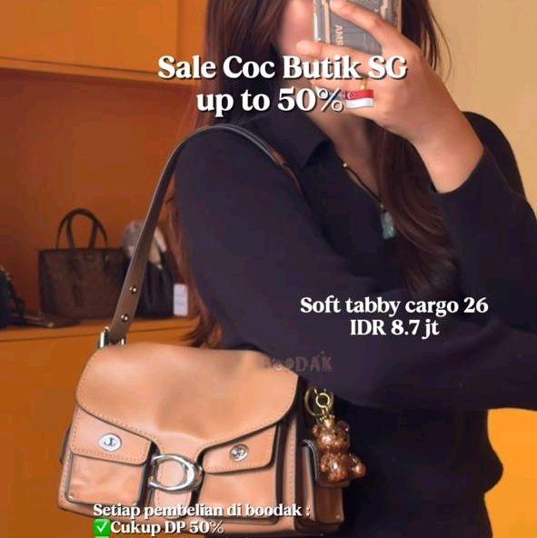 Coach Western Turnlock Brown PO Singapore Selempang Wanita Soft Tabby Cargo 26 IDR 8.7 jt Sale Coc B