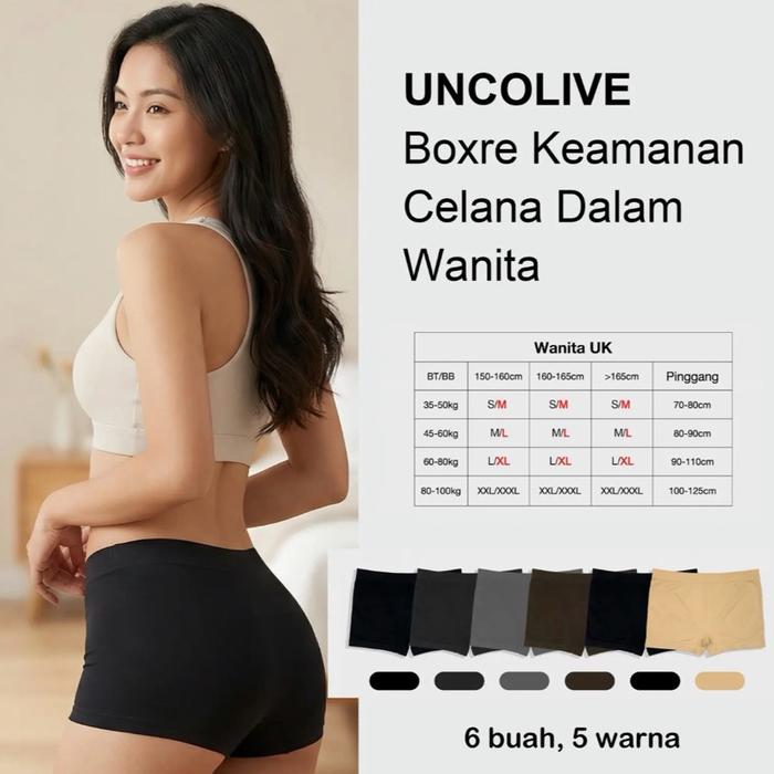 ￼S8089 Boxer Keamanan Celana Dalam Wanita Elastisitas tinggi pinggang rendah olahraga women's underw
