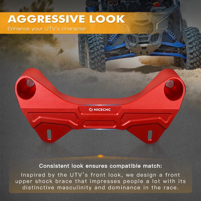 NICECNC UTV Front Upper Shock Brace For Can-Am Maverick X3 R 4x4