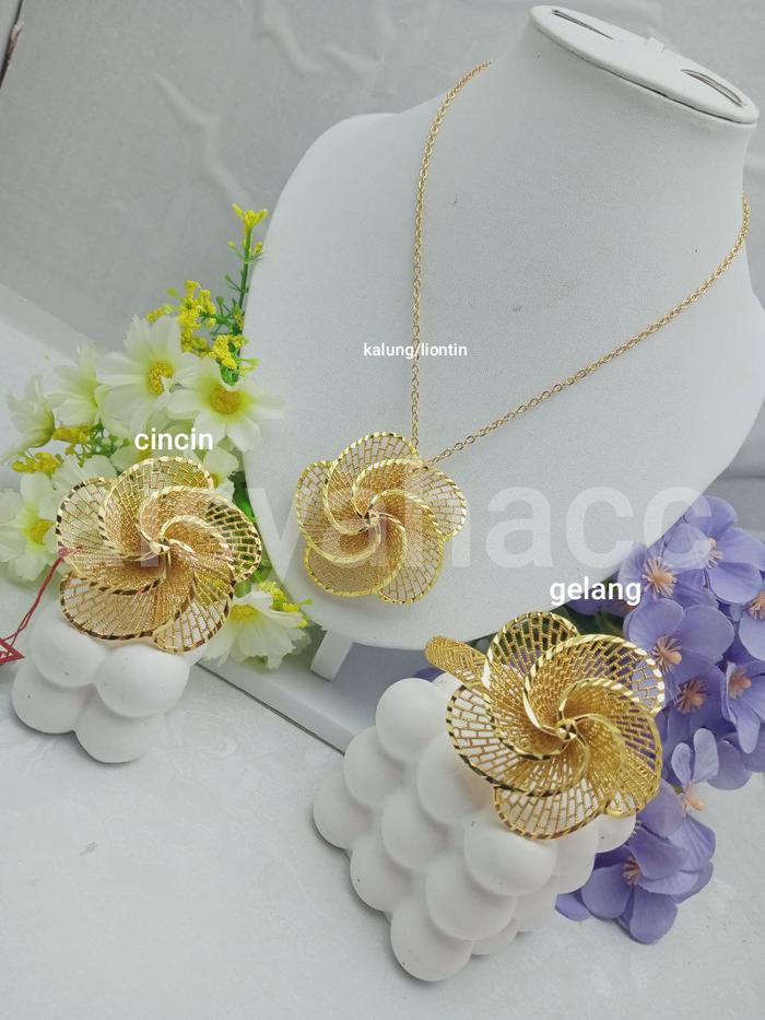 Set Bunga Set perhiasan Model Bunga Gelang Bunga kalung bunga Cincin bunga perhiasan bunga Set Model